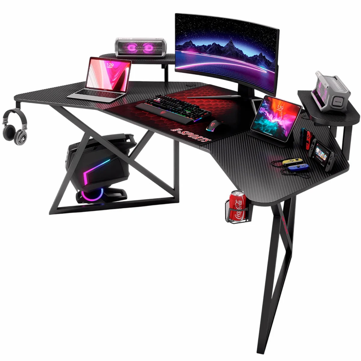 Mesa Gamer UPGD2204BK 1,80m Preto