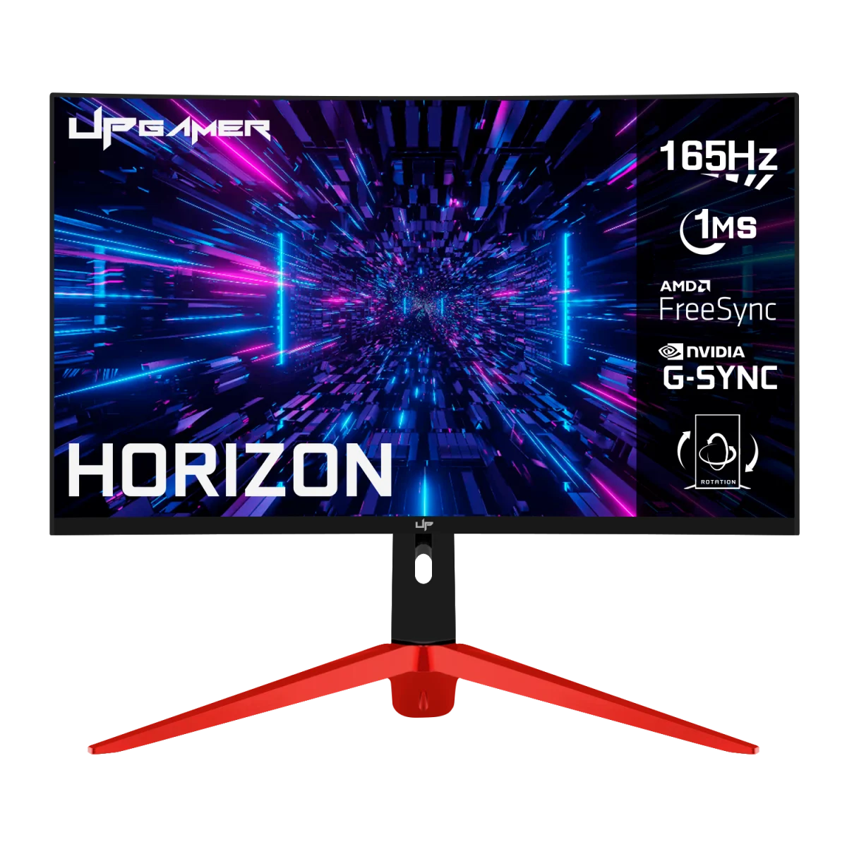 Monitor UP Gamer HORIZON 27" Full HD Tela Curvo RGB 165Hz 1Ms HDMI DP FreeSync HZ27VA165BK
